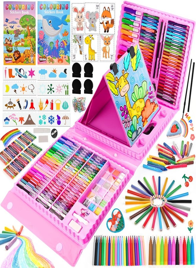 GOLDGE Art Supplies, 230 PCS+ Drawing Art Kit, Kids Art Set with Double Sided Trifold Easel, Colored Pencils, Crayons, Oil Pastels, Watercolor Pens, Coloring Book, Gifts for Girls Boys 4-12, Teens, Beginners - Image 1